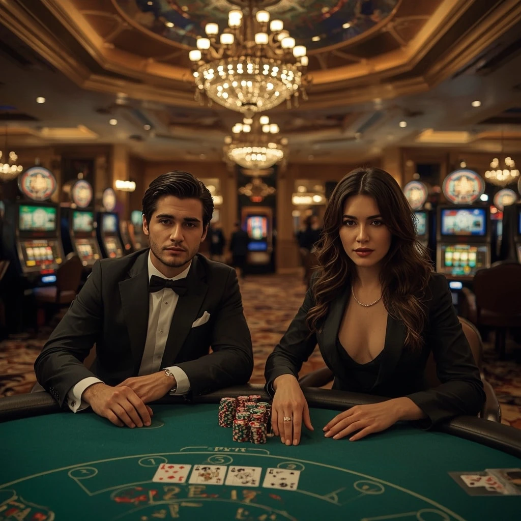 Deux joueurs de poker dans un Gorilla Wins Casino